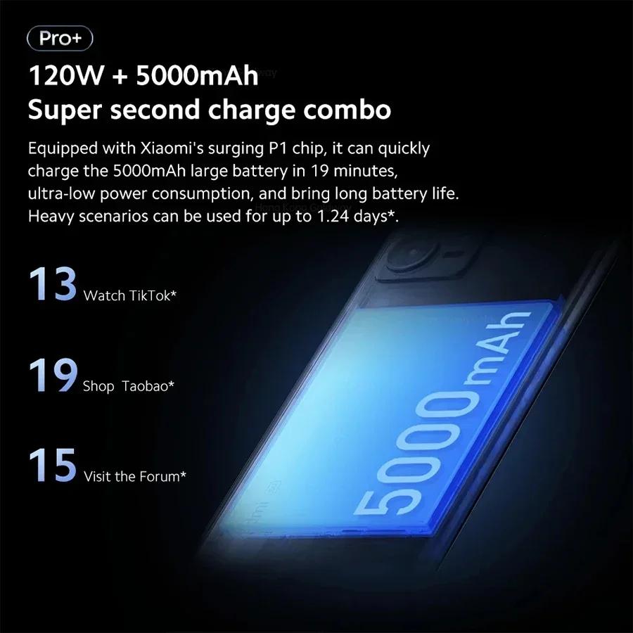 Global Rom Xiaomi Redmi Note 12 Pro+ 5G NFC 120W Charge 5000mAh 200MP Triple Rear 6.67''OLED Flexible DotDisplay 5G Smartphone