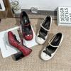 Mary Jane High Heels Women Wear High-end Sense Small Fragrance French Retro Single Shoes Women Soft Soles Not Tired Feet Shoes Women