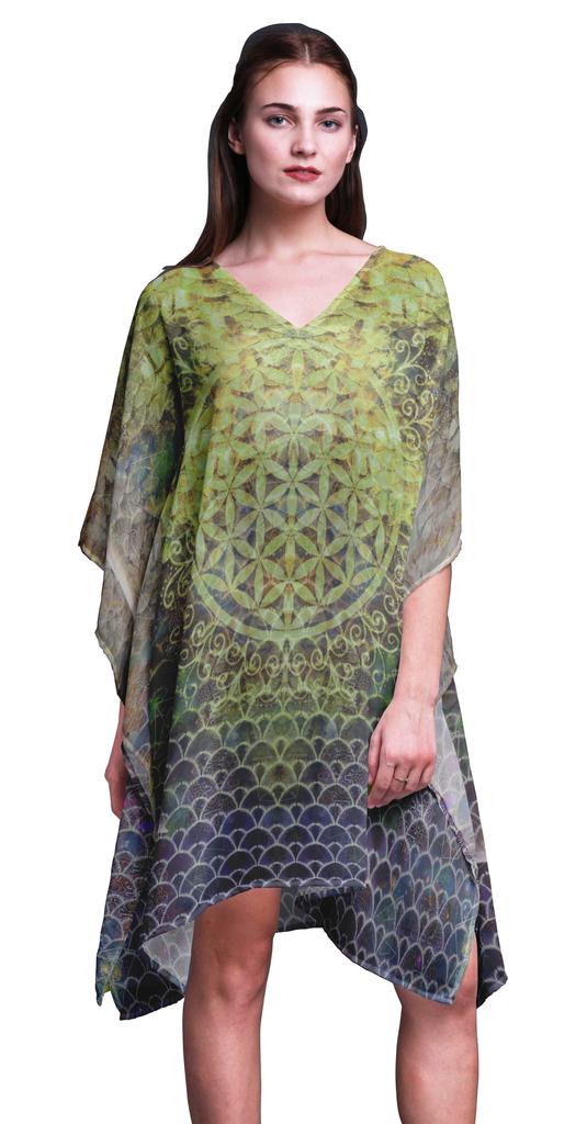 Phagun Short Caftan Midi Dress Beach Swimwear Cover Up Womens Kaftan-4X-5X