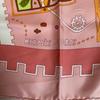 Used Hermes scarf Carr 90 Structure of Ideas silk pink