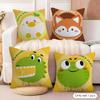 INS Cute Animals Cushion Cover Soft Plush Fabric DoubleSided Printed Cushion Covers for All Seasons Modern Home Decor