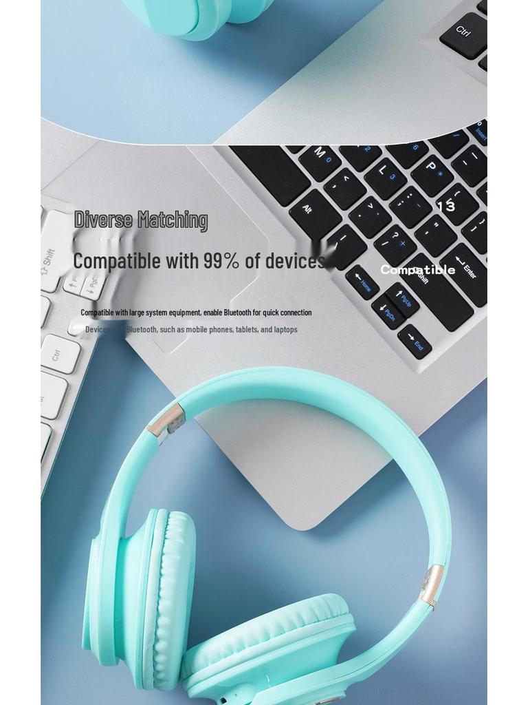 Foldable Wireless Gaming Headset with Long Battery Life