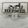 HERMES White Wave Embossed Half Sleeve Pullover Knit tops S whiteUsed