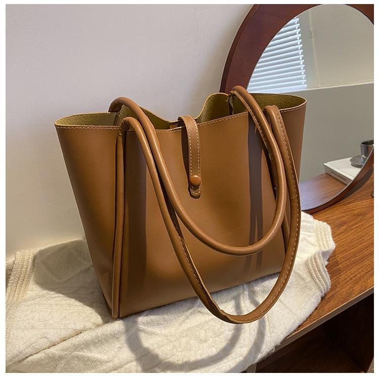 Solid Color Mother and Child Bag 2025 New Women's Bag Simple Portable Tote Bag Large Capacity Spring Fashion Shoulder Bag