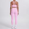 Nude Brushed Cross Back Bra, Casual Sports, Hip Lifting Pants, Fitness Yoga Suit, Two-piece Set