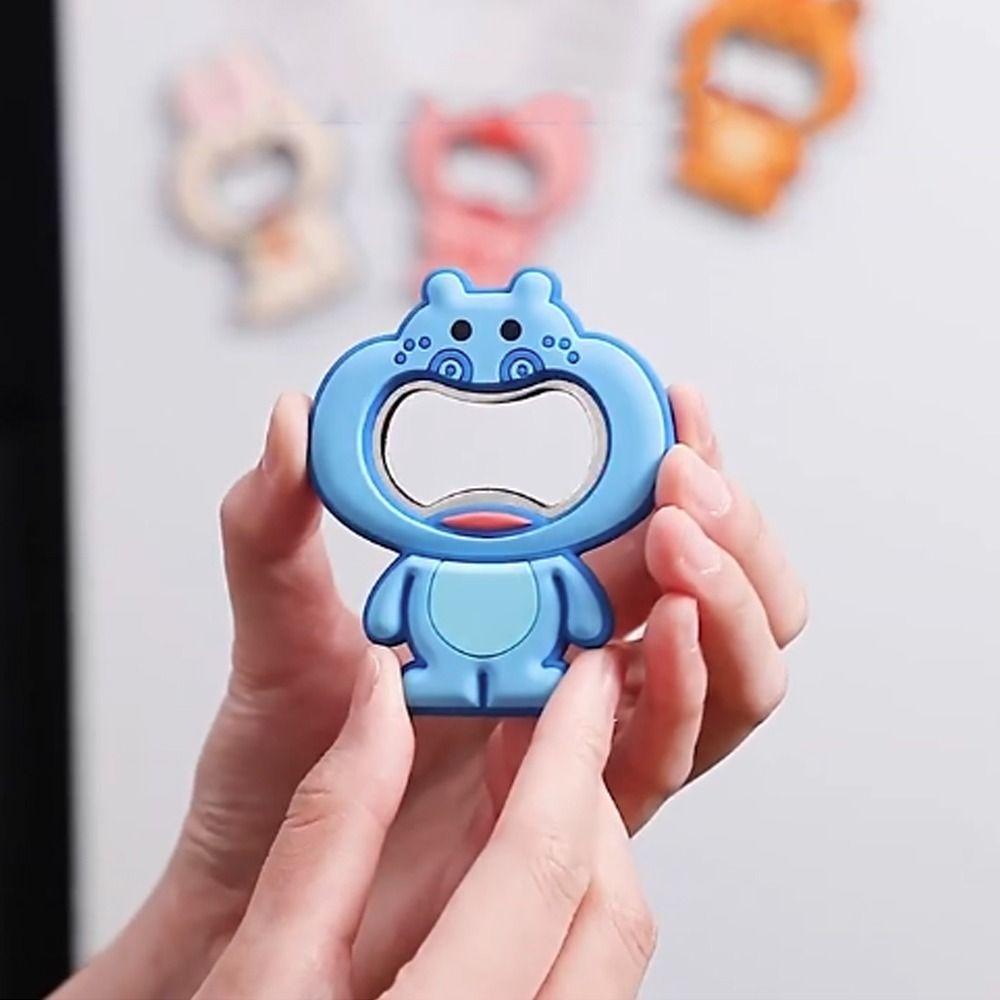 2pcs Cute Bottle Opener Creative Fridge Magnet Kitchen Supplies Animal Refrigerator Sticker Car