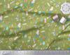 Soimoi Green Japan Crepe Satin Fabric Brush Stroke & Artistic Floral Print Fabric by the Metre 42 Inch