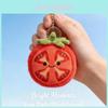 Plüsch-Tomatenscheiben-Schlüsselanhänger mit Stickerei-Design für Geschenk und Taschendekoration