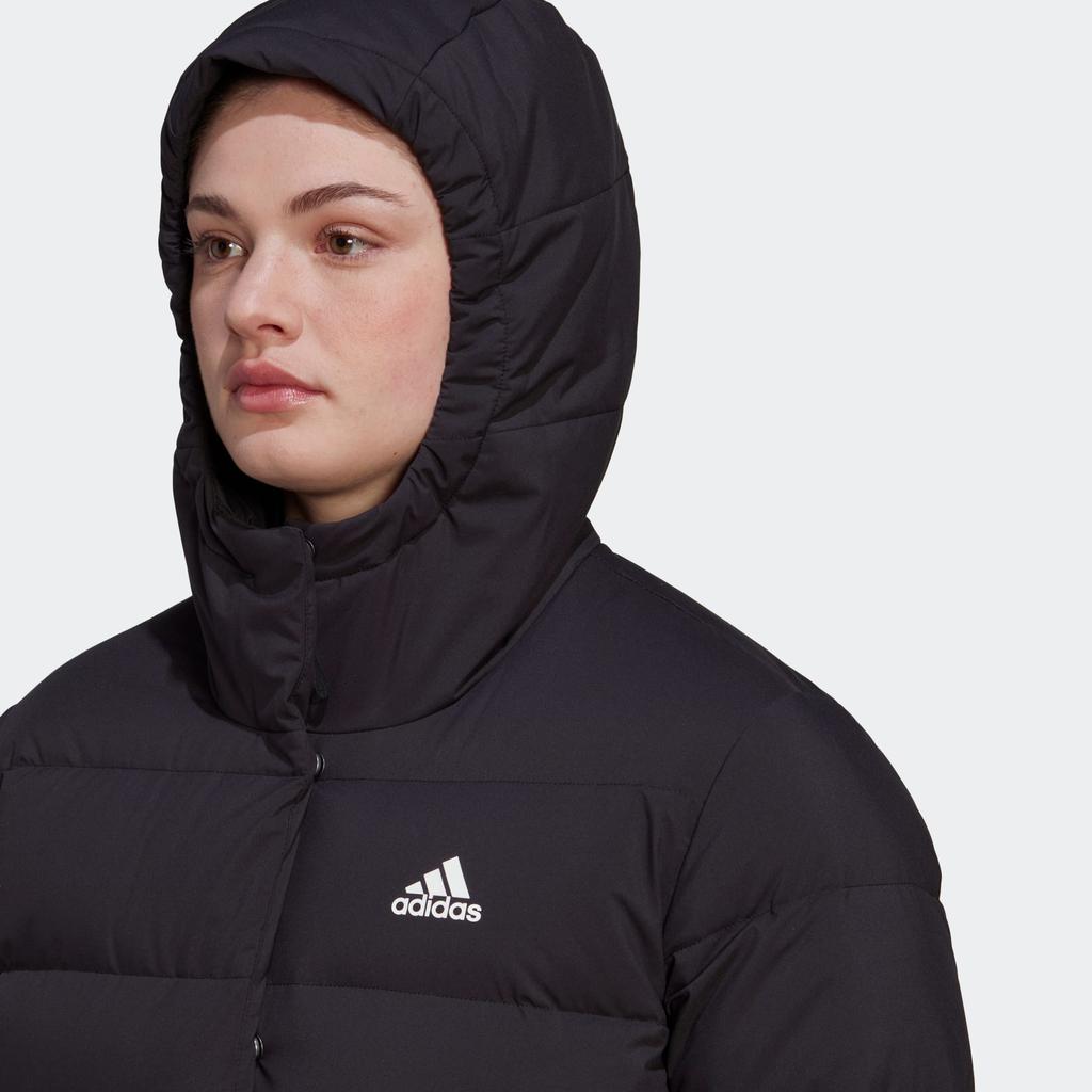 Adidas Damen Helionic Daunenjacke mit Kapuze und Logoprint Damenjacken Schwarz HG8747