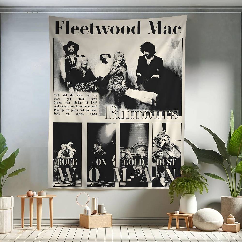 

FFleetwood MMac Rock Band Printed Large Wall Tapestry Hanging Tarot Hippie Wall Rugs Dorm Art Home Decor 74x94cm(29x37in)