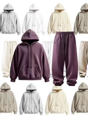 2025 Unisex Thick Plush Hoodie & Sweatpants Set - Autumn/Winter Collection