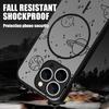 Planet Astronaut Pattern Clear Matte Case For iPhone 16 Pro Max 15 Pro 14 13 Wireless Charge Shockproof for Magsafe Magnetic Phone Cover