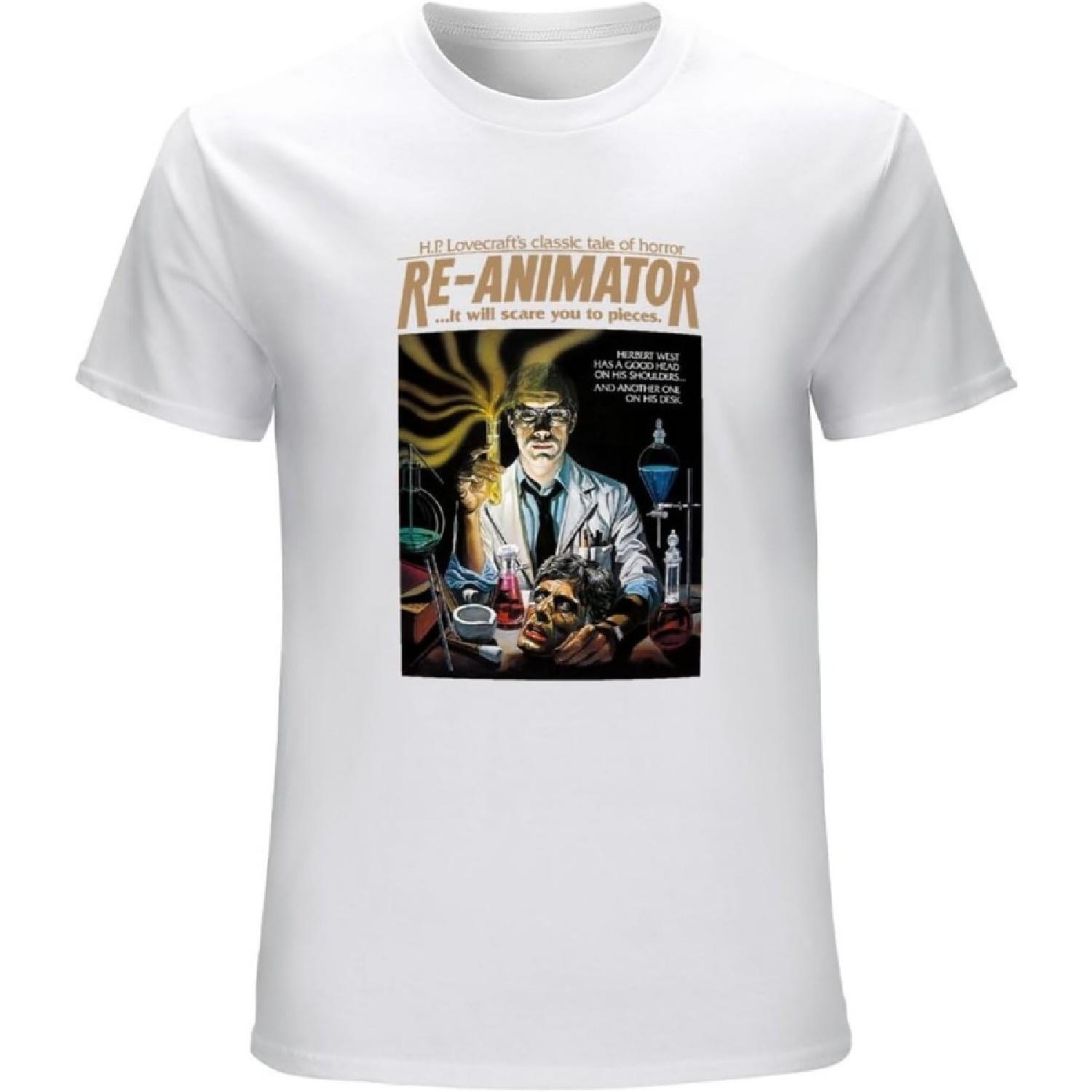 XINYIFENG Футболка Реаниматор Фэнтези Хоррор 1970-х Фильм Кино Г.Ф. Лавкрафт Футболка Белая S