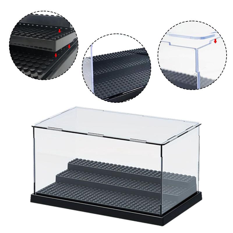 Acrylic Display Case for Minifigure Dustproof Building Block Show Case 3 Tiers Storage Box Organizer for Figures