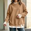 Women's Casual Long Sleeve Loose Fit Sweatshirt with Two-Piece Layer Design