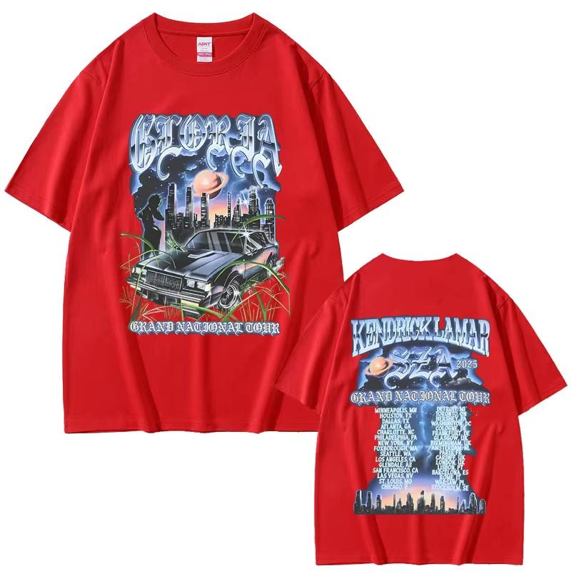 Rapper Kendrick Lamar SZA Grand National Tour Tshirt Men Women Hip Hop Fashion Pop Music T Shirts Unisex pure Cotton Top