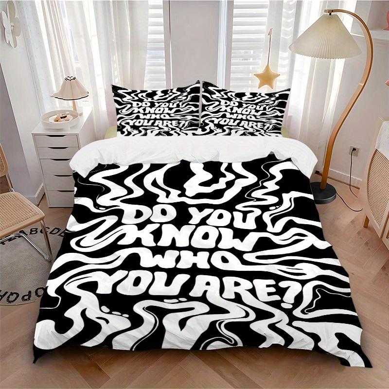 3pcs Self-Awareness Quote Bedding Set, Breathable and Soft, Suitable for All Seasons, Ideal for Home Use, Suitable for Bedroom Decor yy250821233