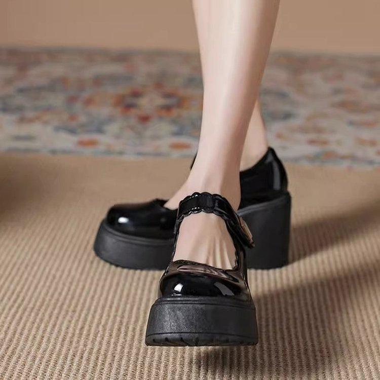 CM Mary Jane shoes new spring Japanese jk small leather shoes waterproof platform thick-soled thick high-heeled single shoes