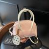 Trend handbag women's 2025 new fashion contrasting color bowling bag casual simple shoulder messenger bag