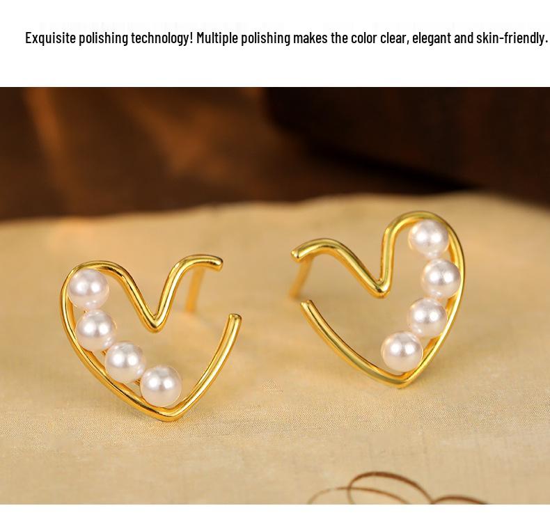 Banyan Tree S925 Silver Pearl Love Earrings - Simple Japanese & Korean Style for Women