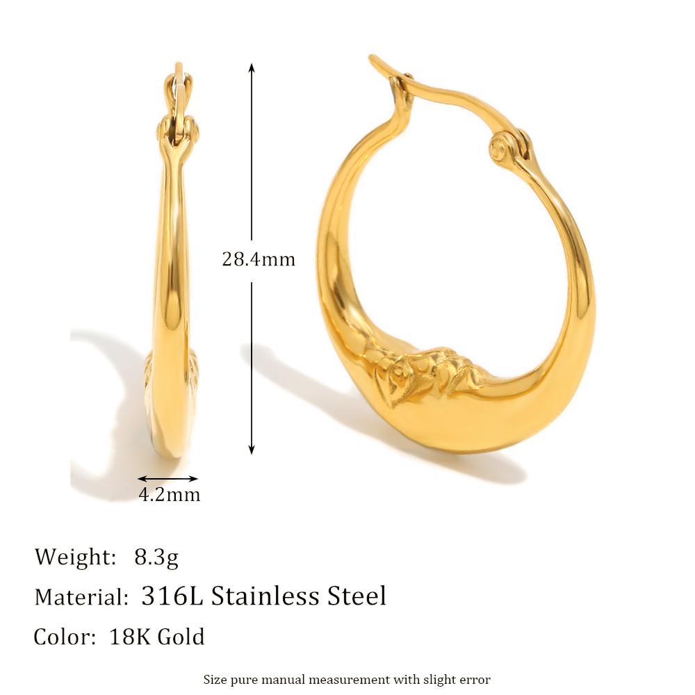 

MamacitaSlay 18K Gold Plated Stainless Steel Star Moon Necklace Hoop Earrings Party Unique Waterproof Jewelry Women s Charm Gift