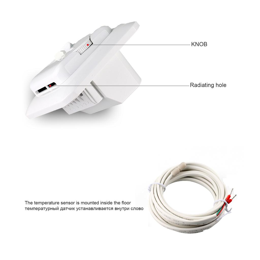 Termostat manual 230V 3M Controler de temperatură Economisește energie Încălzire prin pardoseală Termostat electric de cameră caldă Regulator pentru încălzirea încăperii iarnă