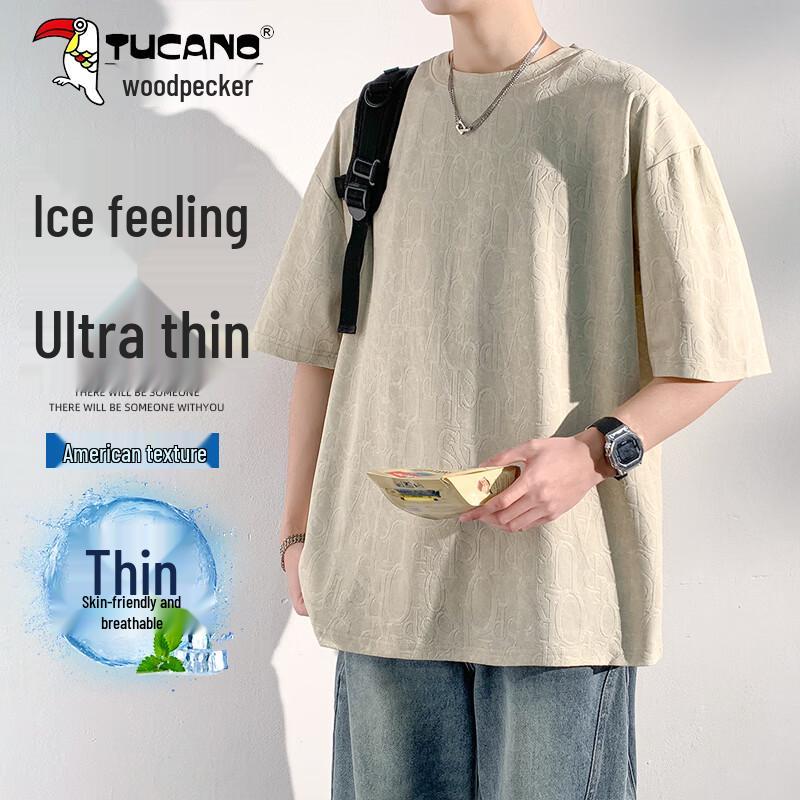 TUCANO Men's Short Sleeve Ice Silk Jacquard T-Shirt