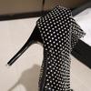 Women Trend Wild Net Sock Boots Chic All Match Pointed Stiletto High Heel Net Sock Boots