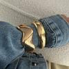 Vintage Irregular Wide Cuff Bangles Hip Hop Punk Gold copper Color Geometric Metal for Women Bracelets Men Jewelry Gifts
