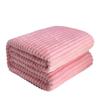 Thickened Flannel Striped Velvet Blanket, Plain Color Coral Fleece