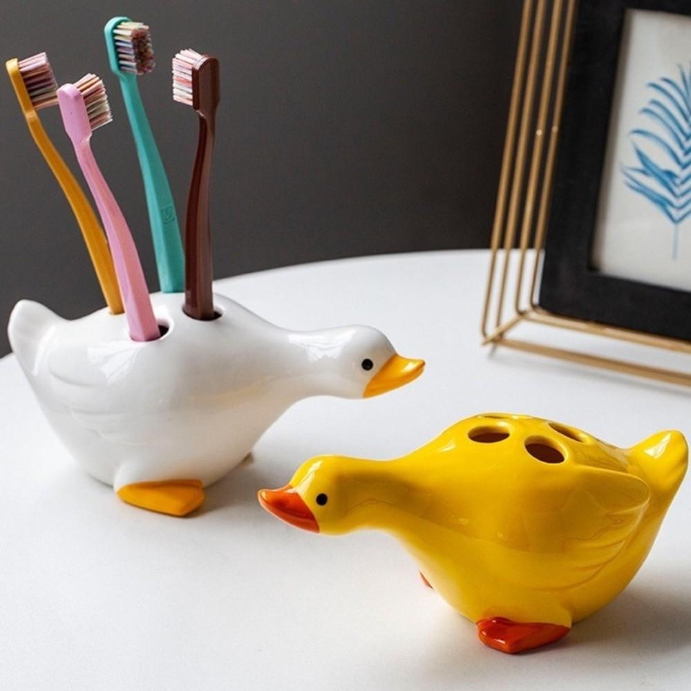 Upright Storage Ceramic Toothbrush Holder Cartoon Washroom Storage Holder Kids' Room