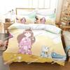 Cartoon Bee PuppyCat Bedding Set Printed single Comforter Quilt Bed Cover Duvet Cover Pillow Case 3 Pieces Sets Kids Adult Size