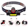 Q5+COB Mini Led Zoomble Headlamp Usb перезаряжаемый портативный Headlight 18650 встроенный аккумулятор Outdoor Fishing Camping Head Background