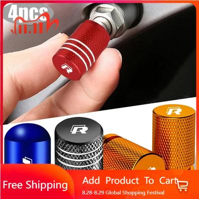 2026 Hot Sticker 4pcs Car Styling Wheel Tire Valve Stem Caps Covers Tyre Rim Air Port Stems Cap for Volkswagen VW R Line Rline G