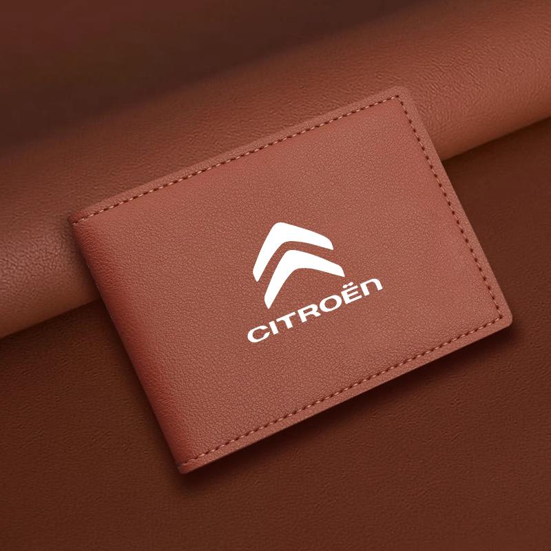 PJHC7 Auto Driver License Cover ID Card Wallet Car Accessories For Citroen e-C3 e-C4 X C5X C3 C4 Aircross Cactus Picasso C-Crosser C6
