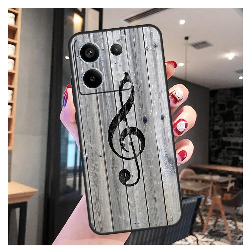 Treble Clef Music Note Case For Xiaomi Redmi Note 11 9 10 12 13 Pro Plus 12S 11S 10S 9S Redmi 12 10C 12C 13C Cover