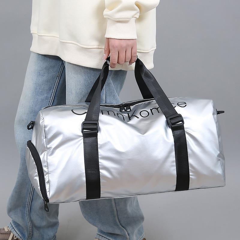 Einfache Tasche für Kurzreisen Buchstabe Tragbare Sport-Fitness-Tasche mit großem Fassungsvermögen Separates Schuhfach Gepäckaufbewahrungstasche für Geschäftsreisen