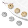 8.5mm Spacer Bead Caps 18K Gold Plated Brass with Zircon Flower Bead End Caps For Jewelry Making Supplies DIY Accessories