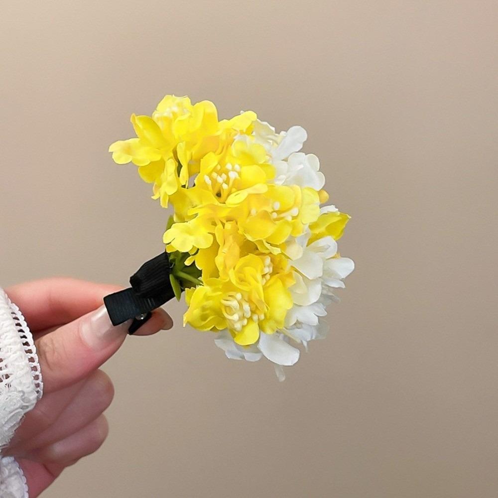 Cloth Simulation Flower Hairpin Colorful Headdress Flower Side Clip Headpieces Ancient Style Chinese Style Hair Clip Travel