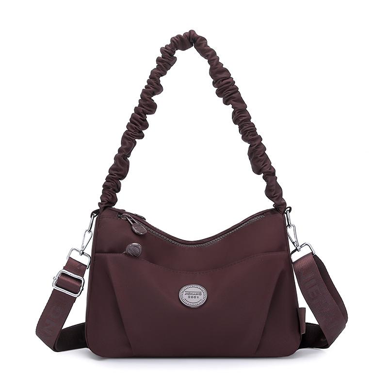 Nylon Pleated Strap Women's Crossbody Bag - Lightweight, Versatile, Simple Shoulder Bag for Commuting and Casual Use