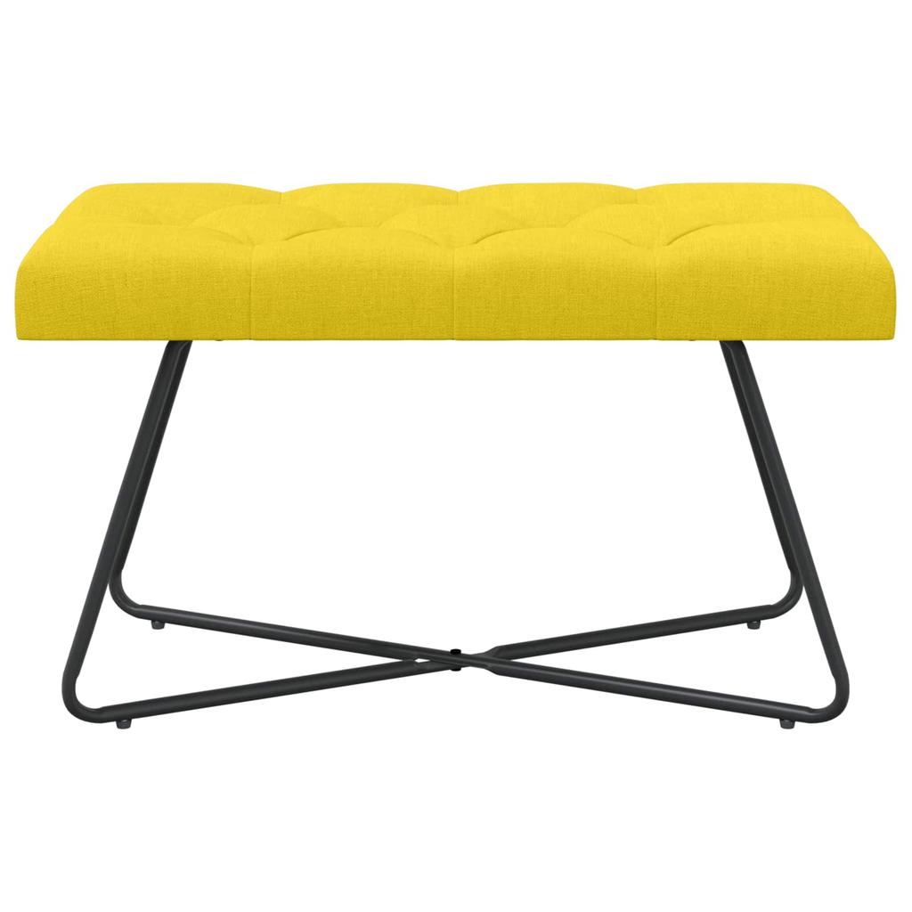 Bench with Button Tufting Light Yellow 80 x 40 x 46 cm Fabric
