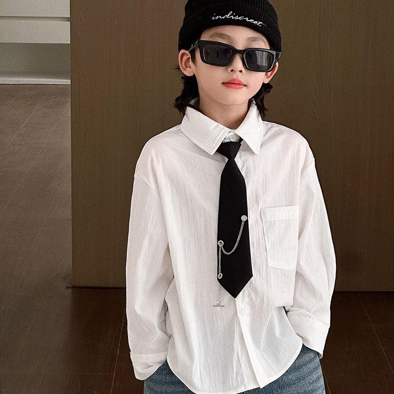 Boys' Mid-Length British Style Trench Coat - Spring/Autumn 2025 Fashion