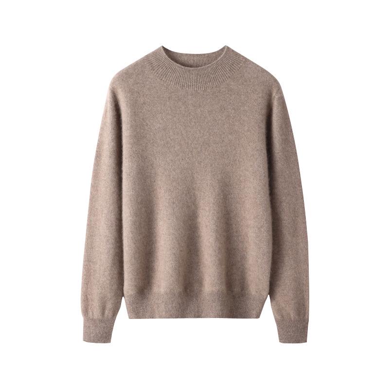 100% Cashmere 12-Gauge Flat Knit Half-High Neck Base Layer