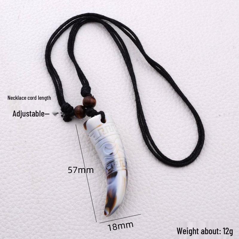 Turtle Necklace Yak Bone Carved Pendant - European & American Style Faux Bone Sea Turtle Pendants, Multiple Styles