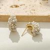 Fashion Inlay Zircon Pearl Drop Earrings for Women Girl New Trend Waterdrop Shaped Stud Earrings Party Charm Jewelry Accessories