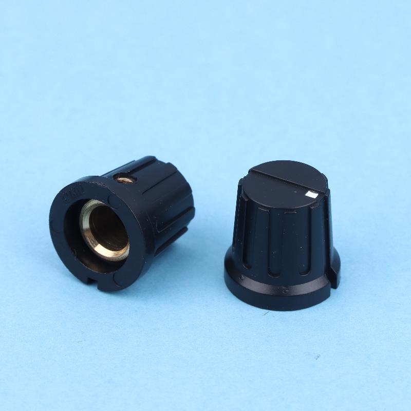 5Pcs Pn-8E 20.5*16Mm Striped Plastic Knob Cap With Copper Core Electronic Instrument Switch Caps Inner Hole 6.35Mm