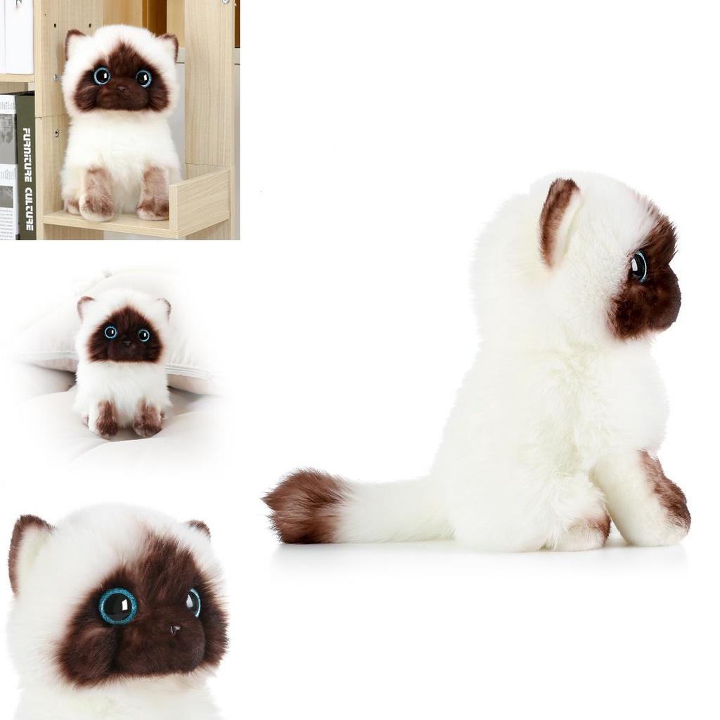 20cm/26cm Siamese Cat Plush Toy Cute Soft Gift Blue Sequins Eyes Dolls