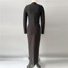 Elegant Hand-Beaded Long-Sleeve Bandage Evening Dress