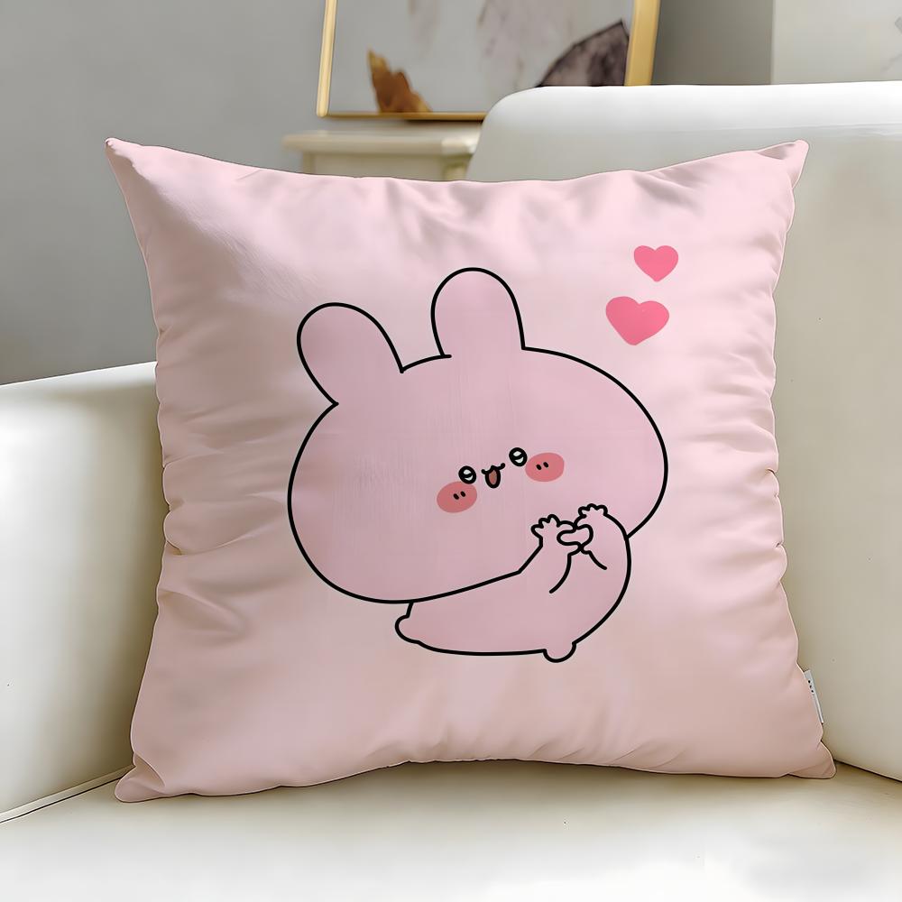 virtual character Asamimichaan Asleep Cushion Cover Soft & Easy-Wash Pillow Case – Versatile for Couch, Bed, Travel and Office