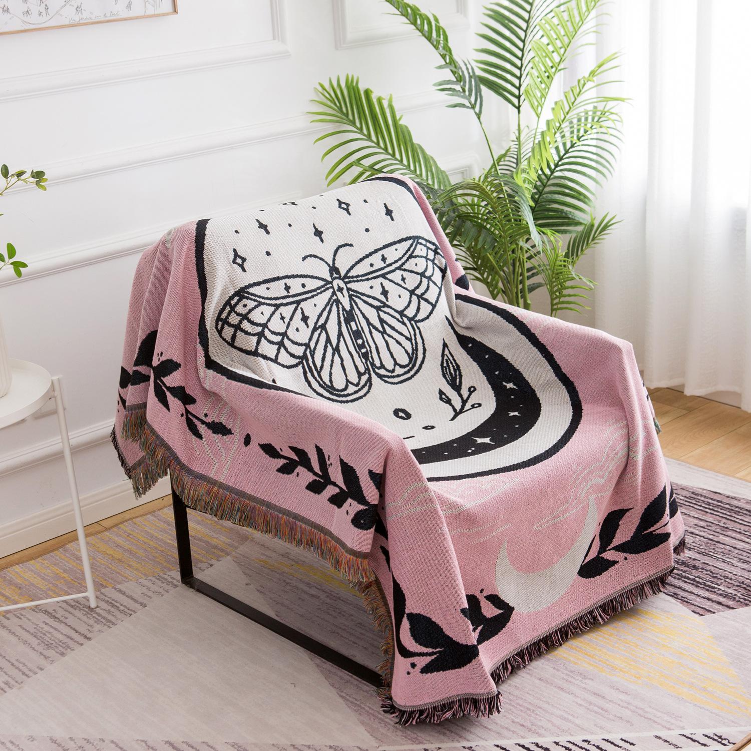 

Скандинавское искусство в стиле Instagram, повседневное одеяло, гобелен, художественное одеяло, абстрактное европейское и американское индивидуальное покрывало для дивана 130*180